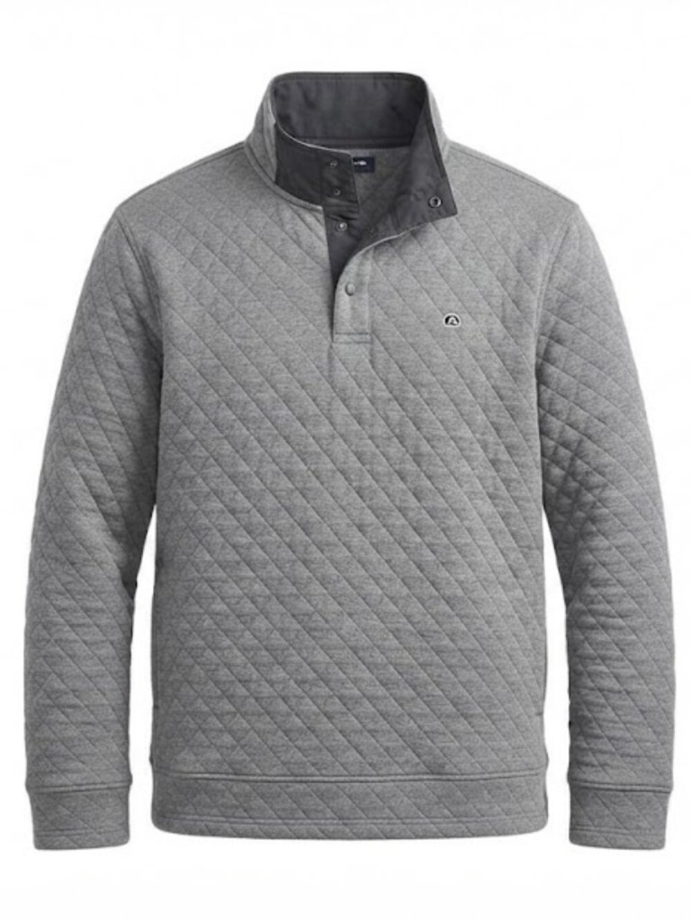 Crown & Ivy Grey Quilted Snap Mock Neck Pullover Sweatshirt Size 2XL